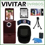 Vivitar Itwist DVR-805 HD 8.1MP Digital Video Camcorder in Black + 4GB Accessory Kit