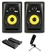 Package: (2) KRK Rokit Series Rp6g2-na Active Studio Monitor Speakers with 6 Glass Aramid Composite Woofer + Audio Technica At2020 USB Cardioid Studio Condenser Microphone System with USB + Auralex Mopad Studiofoam Monitor Isolation Pad - 4 Pack