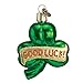 Old World Christmas Lucky Shamrock Glass Blown Ornament