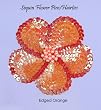 Sequin Flower Pin / Hair Tie ~ Edged Orange