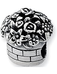Reflection Beads Silver Bouquet Basket Flower Bead