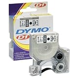 DYMO 43610 1/4in X 23ft Black/Clear Printing D1 Tape Cartridge