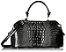 MG Collection Elpida Faux Crocodile Rhinestone Accent Doctor Handbag