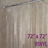 InterDesign 72-Inch by 72-Inch Vinyl Shower Curtain Liner, Clear