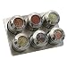 Lipper International 6-Canister See & Store in Spice Rack - Stainless Steel