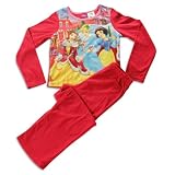 Disney Princess - Girls Disney Princesses 2 Piece Long Sleeve Pajamas, Red