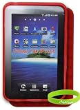 CrazyOnDigital New Red TPU Skin Case for Samsung Galaxy Tab P1000. Bonus Wristband Included