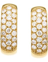 14K Yellow Gold Diamond Huggy Earrings - 0.87 Ct. -- LIFETIME WARRANTY