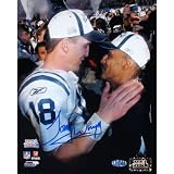 Steiner Sports NFL Indianapolis Colts Tony Dungy SB XLI Close up view with Peyton Manning 8x10 Photograph