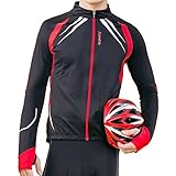 SANTIC Cycling Fleece Thermal Long Jersey Winter Jacket Red-Gabriel