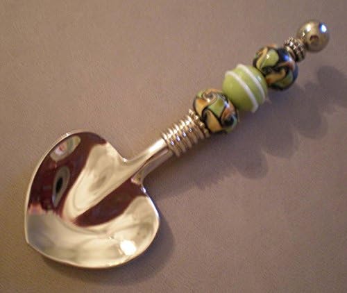 Hand Beaded Stainless Steel Heart Shaped Spoon
