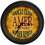 Amer 's Tonic Wonder Remedy Black Cascading Pub Style Wall Clock