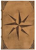 Compass Journal Diary, Genuine Italian Leather, Lined, 6x8", Gift Boxed
