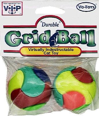 Vo-Toys Plastic Grid Balls 2 pack Cat Toy