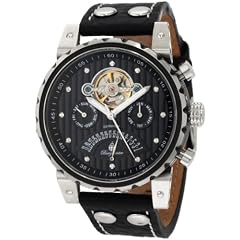 Burgmeister Limoges BM136-922 Herren Automatik Uhr Edelstahl/bicolor schwarz offene Unruh Datum/Tag/Monat Leder schwarz