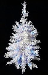 2' Pre-Lit White Artificial Christmas Tree - Blue Lights
