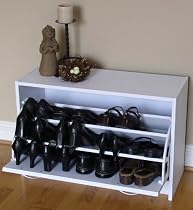 Deluxe Single Shoe Cabinet- White Finish