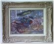 Buggy with a Grey Canopy, 1987 Original Oil Painting on Board By Carmel Art Association Artist Victor Di Gesu (1914-1988) - Framed Artwork