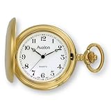Avalon Gold-tone Covered Pocket Watch with Chain, # 1147 by Avalon