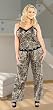 1st Fantasies Midnight Magic Wildcat Plus Size Camisole and Pant with Lace