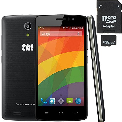 THL 4000 Android 4.4 3G Smart Phone (gift-16GB TF) 4.7 inch IPS 4000mAh Battery MTK6582M Quad Core 1.3GHz RAM 1GB ROM 8GB WCDMA & GSM GPS Wifi Display Smart Guesture (Black+ 16GB TF Card)