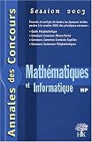 Math�matiques et informatique MP : Session 2003
