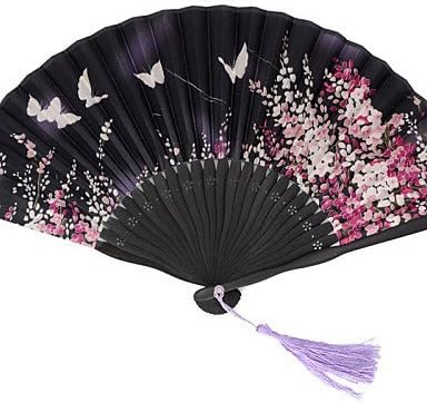 Silk Fans and parasols - 1 Piece/Set Hand Fans Garden Theme / Asian Theme / Floral Theme / Butterfly Theme Black