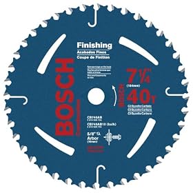 Bosch CB740AB10 7-1 4-Inch 40 Tooth ATB Finishing Saw Blade with 5 8-Inch and Diamond... by Bosch