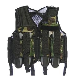 Premium Black/Camo Paintball Airsoft Tactical Gear Vest