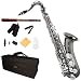 Cecilio 2Series TS-280BNN Black Nickel Plated & Nickel Plated Keys Bb Tenor Saxophone + Mouthpiece, Case, Reeds & Accessories