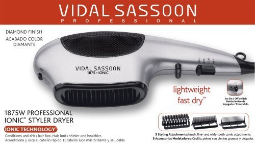 Vidal Sassoon VS783 1875-Watt Professional Anti-Static Ion Dryer and Styler