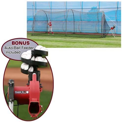 Heater Complete Home Batting Cage with Heater Jr. Pitching Machine