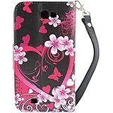 Galaxy Alpha Case, Galaxy Alpha Wallet Case, Customerfirst PU Leather Wallet Stand Magnetic Cover Case for Samsung Galaxy Alpha G850F (Love Hearts)
