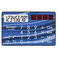 SHARP カード・クレジットカードタイプ電卓 大型表示・フラットタッチキー ソフトケース付 8桁 EL-878S-X