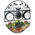 Garden Clock and Thermometre with Basket