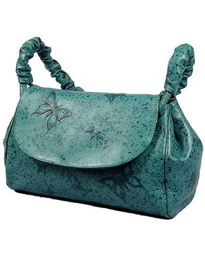 Click here to buy Damiro Blue Leather Handbag with Butterflies.