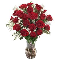 Red Roses 24 with vase