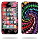 Protective Vinyl Skin Decal for Apple iPhone 4 or iPhone 4S AT&T or Verizon 16GB 32GB - Trippy Spiral