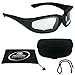 ANSI Z87 Motorcycle Bifocal Safety Glasses foam padded2.50 for Men and Women - Free Hard Case and Sunglass Strap