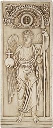 Archangel Michael Standing in Majesty Byzantine Wall Relief, Stone