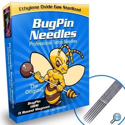 Joker Tattoo Bugpin Tattoo Needles 11 Round Magnum Box of 50 by Joker Tattoo Supply