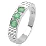 0.30 Carat Genuine Emerald Round Sterling Silver Ring