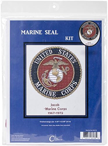 U.S. Marine Corps Emblem Counted Cross Stitch Kit-12"X9.5" 14 Count