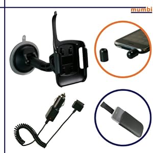 SUPER SET!! Richter KFZ Halterung vibrationsfrei 360° drehbar für Apple iPhone 3G 16GB, 8Gb und 3GS Autohalterung mit Kugelgelenk neig- und schwenkbar! INKLUSIVE 3G / 3G s Zubehör: mumbi 3G / 3G s KFZ Ladekabel, mumbi 3G Mini Mikrofon und mumbi 3G / 3G s Etui