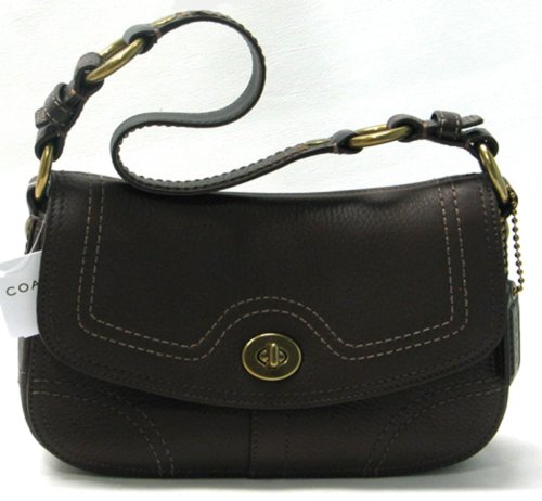 COACH BROWN CHELSEA PEBBLED LEATHER FLAP 10951 31% OFF