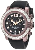 Glam Rock Women's GR32127D SoBe Chronograph Diamond Accented Black Dial Black Silicone Watch