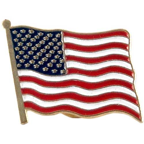 USA Flag Lapel Pin Standard - Flag A-Series 2 with Shorter Pole