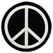 Peace Sign Patch Black & White 3