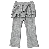 【日本製】プラチナムベイビー【おしり3段フリル★10分丈】カラーストレッチパンツ (S(70～80cm), グレー杢)