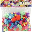 Pepperell Assorted Pom Poms, Hot Colors, 300 Per Package